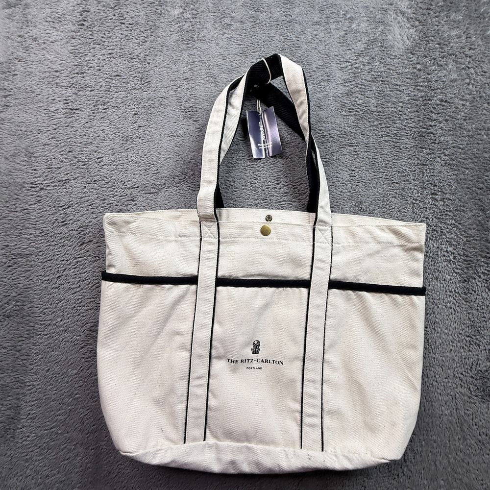 The Ritz-Carlton Portland Oregon Canvas Tote Bag Cream Color NWT